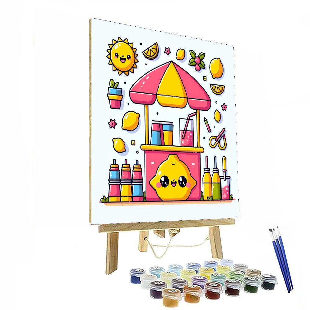 Bubbly Lemonade Stand DIY Paint By Numbers