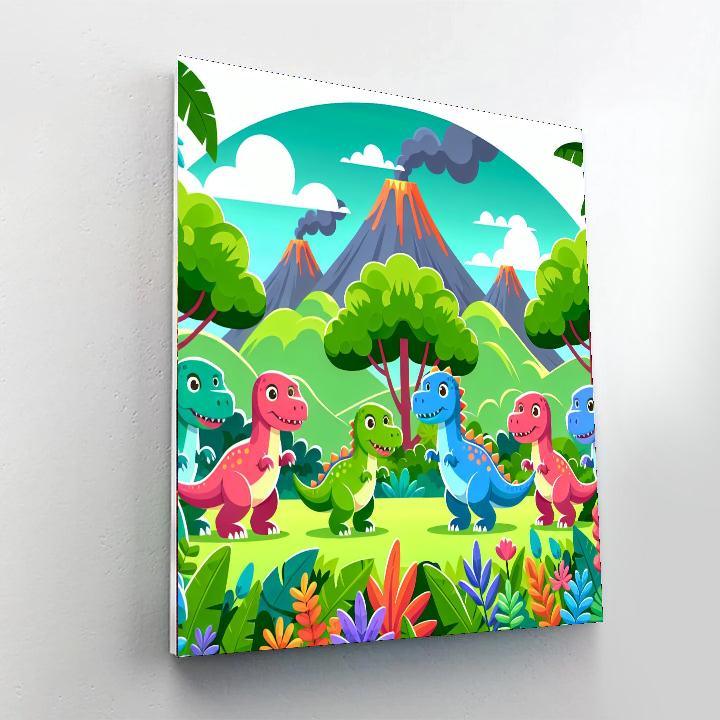 Dinosaurs Roar Number Painting