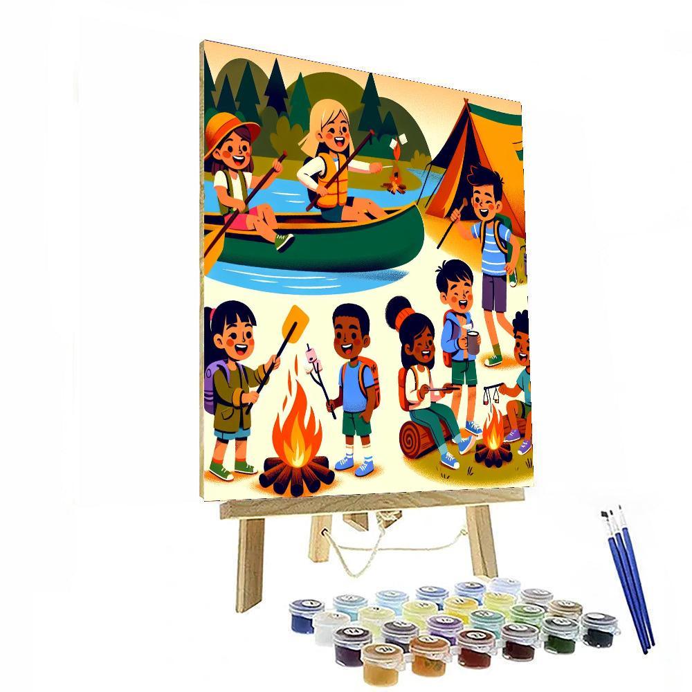 Joyful Summer Camp Number Painting
