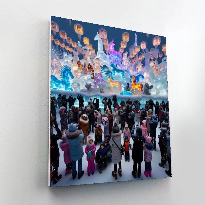 Harbin Ice Lantern Festival - Harbin, China Painting By Numbers Kit