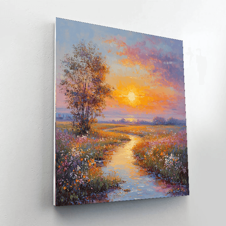 Turner Inspired Romantic Sunset Serenity - DIY Painting By Numbers Kit