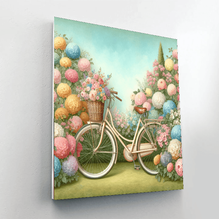 Charming Bicycle In The Park Paint By Numbers