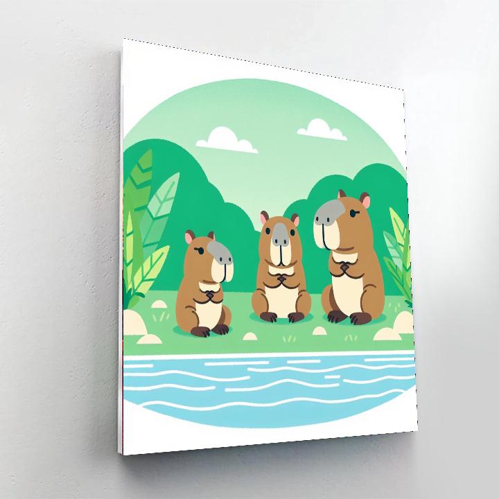 Curious Capybaras Numbered Painting Kits