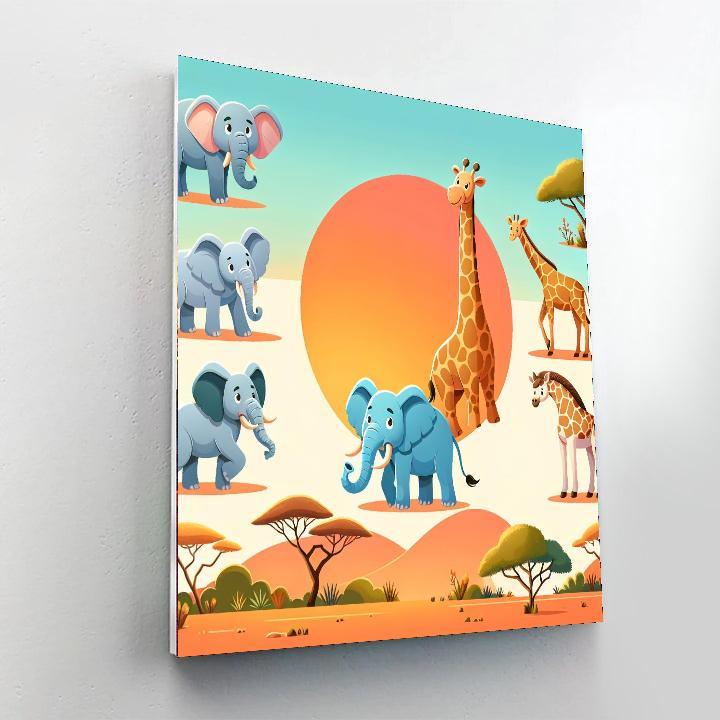 Safari Sunset Journey Paint By Numbers Art