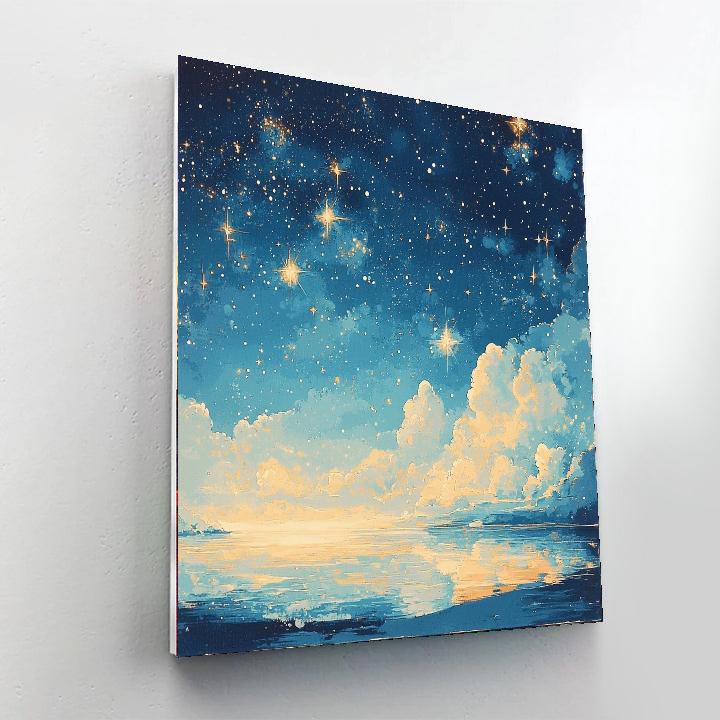 Zhao Mengfu Inspired Glimmers Of Celestial Light  Paint By Color