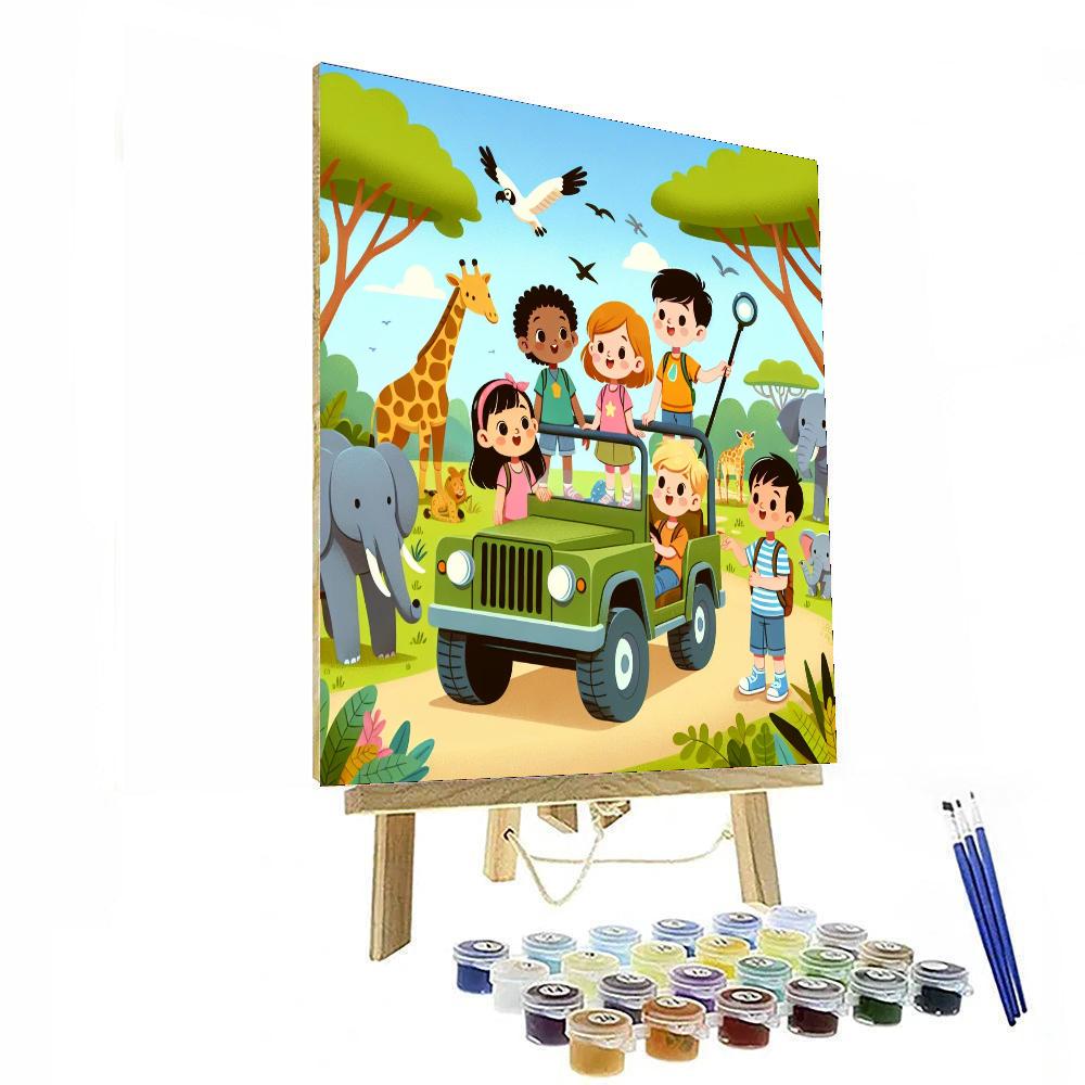 Savanna Wildlife Expedition Number Painting