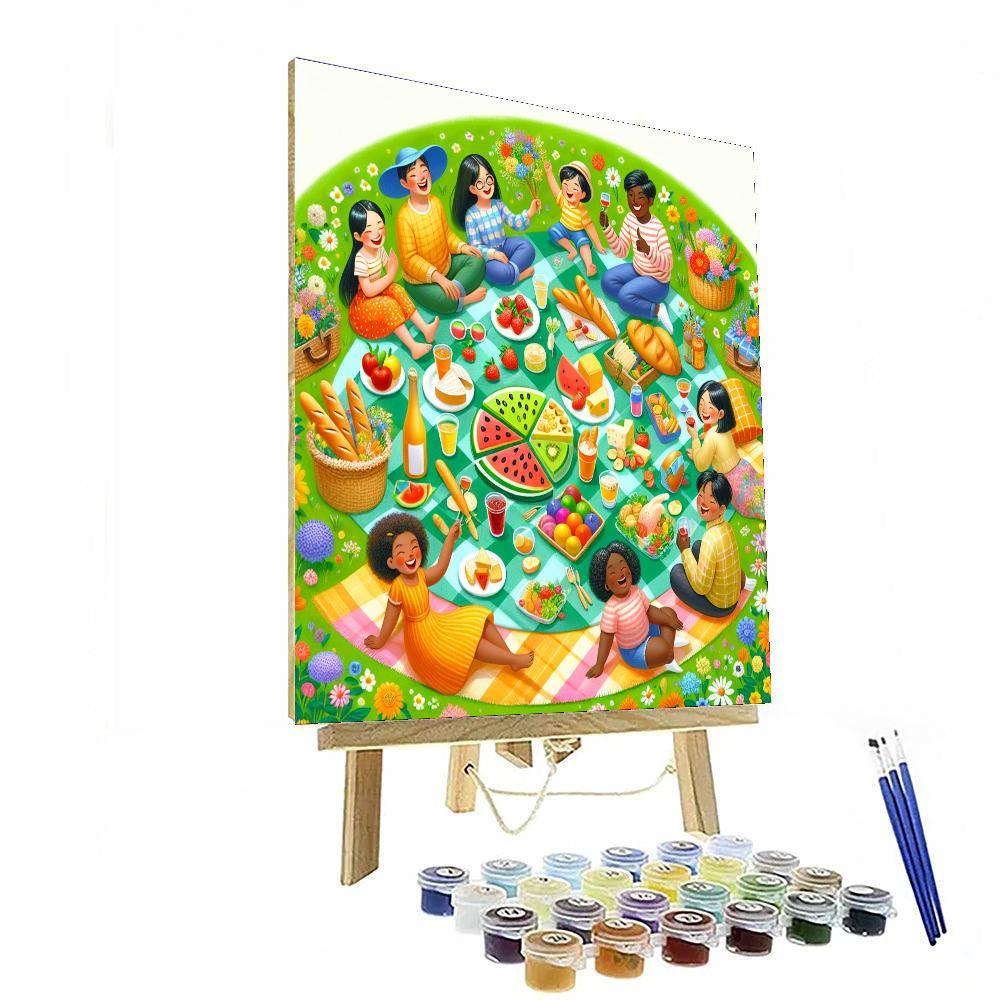 Joyful Picnic Scene Paint By Numbers