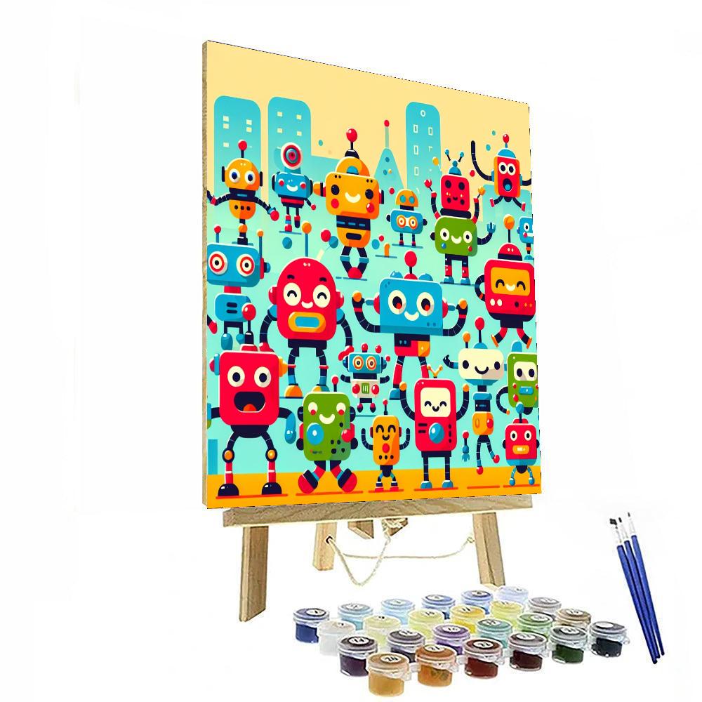 Jolly Robots Painting Number Kit