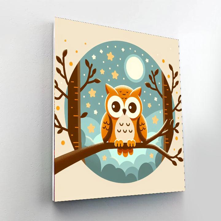 Wise Woodland Owls Painting Number Kit