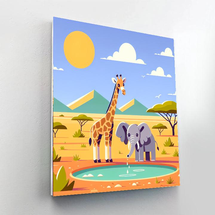 Savanna Wildlife Tour Number Painting