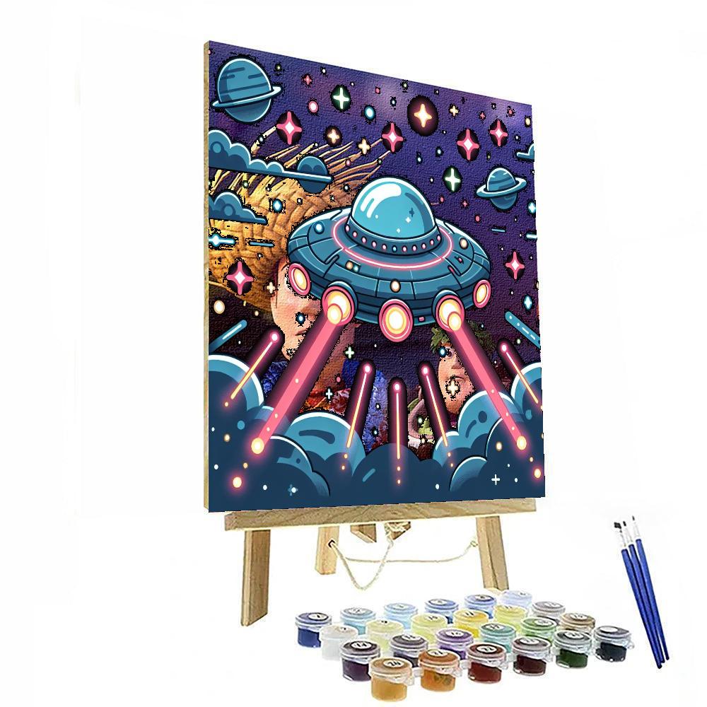 Galactic Spaceship Paint By Numbers Art