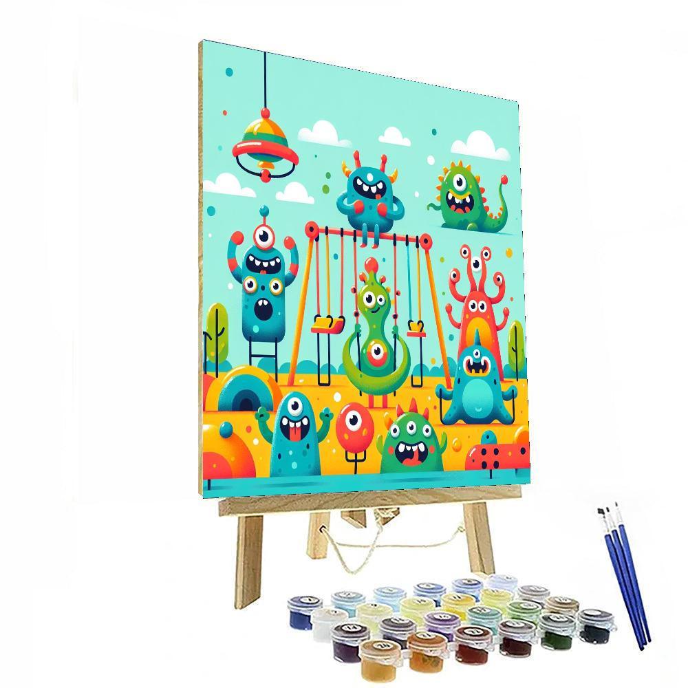 Silly Monster Playground DIY Paint By Numbers