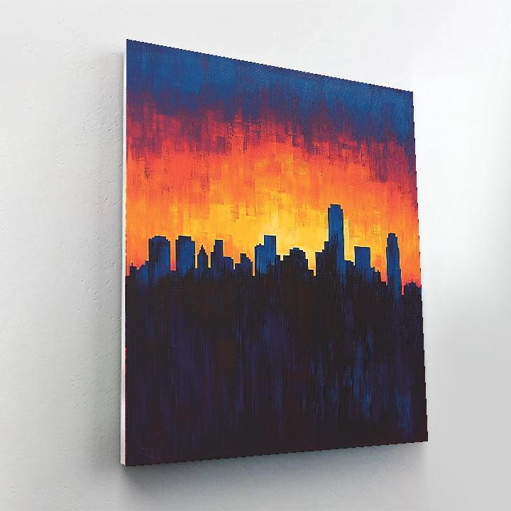 Edward Hopper Inspired City Skyline Silhouette  Numbered Painting Kits