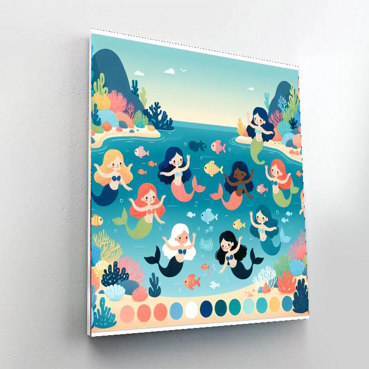 Mermaid's Cove Delight Painting Number Kit