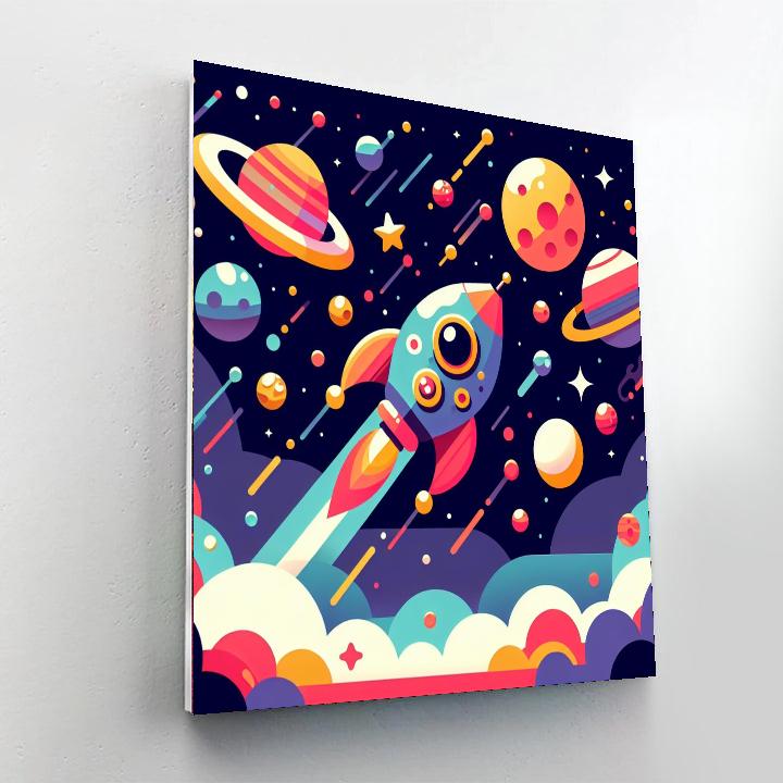 Galaxy Explorer Spaceship Painting By Numbers Kit