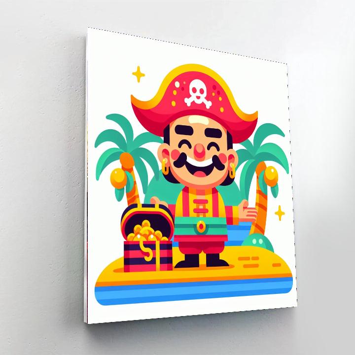 Friendly Pirate's Island DIY Paint By Numbers