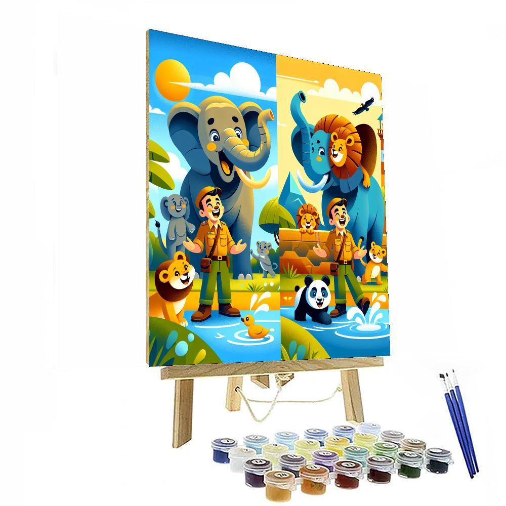 Cheerful Zoo Day Paint By Numbers Kits