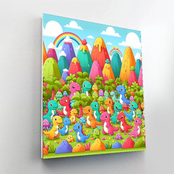 Cute Dinosaurs Painting Number Kit