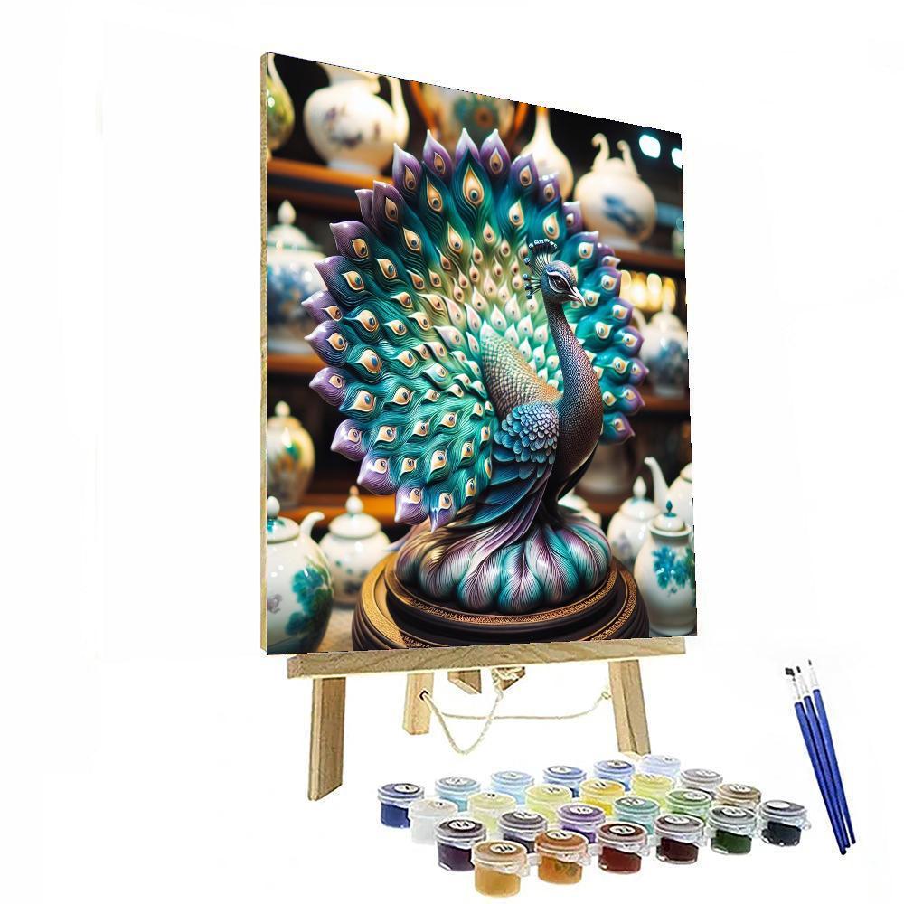 Majestic Peacock Sculpture Paint By Number