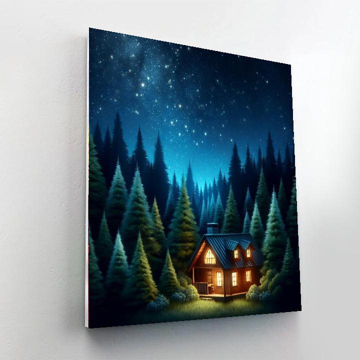 Starlit Cabin Retreat Paint By Numbers