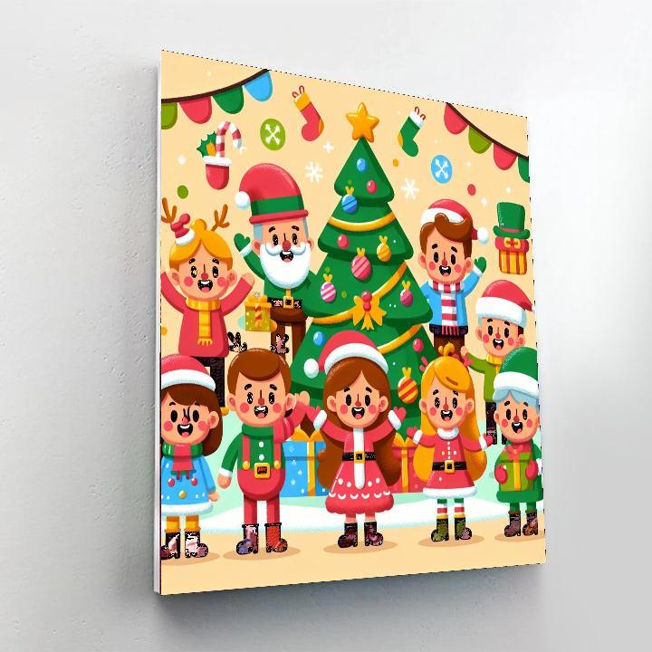 Joyful Holiday Gathering Numbered Painting Kits