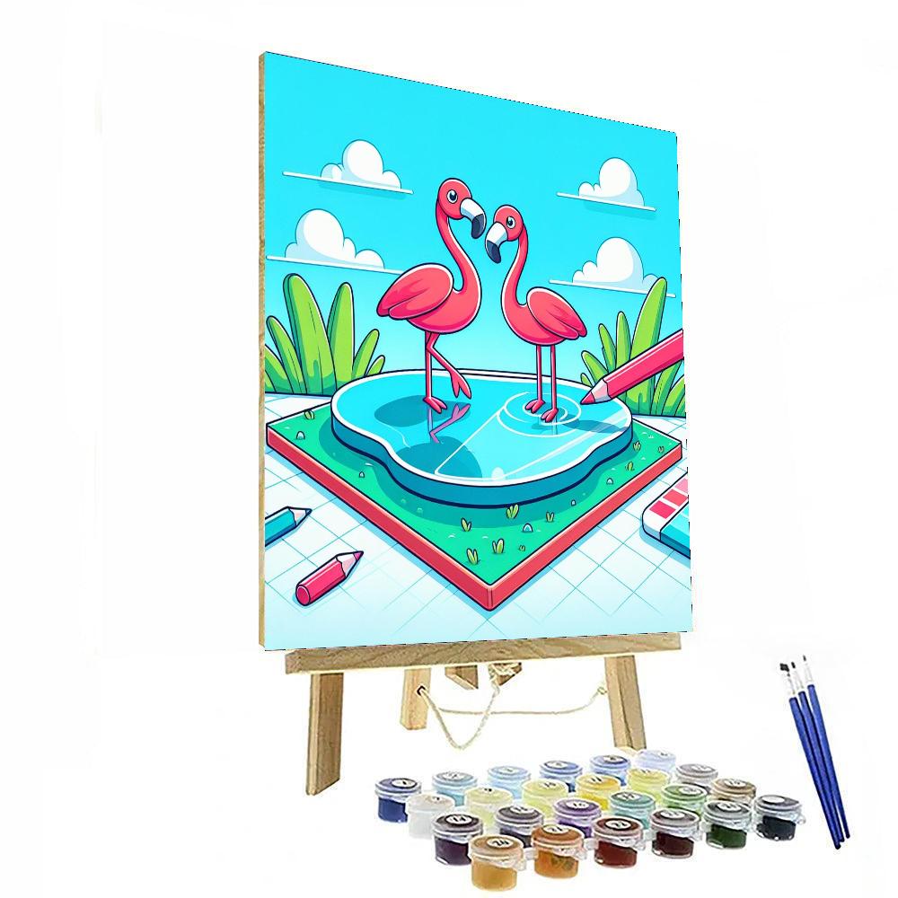 Funny Flamingos Painting By Numbers Kit