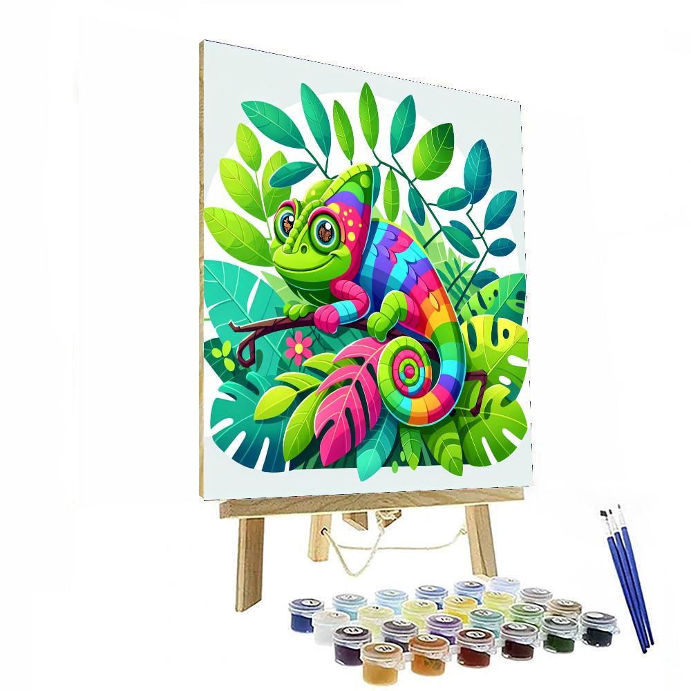 Colorful Chameleon Adventure Paint By Numbers Kits
