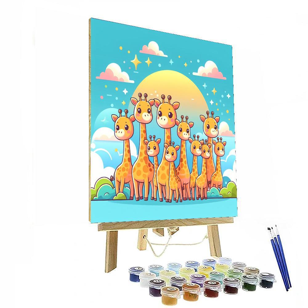 Giraffe Gazing Gala Paint By Color
