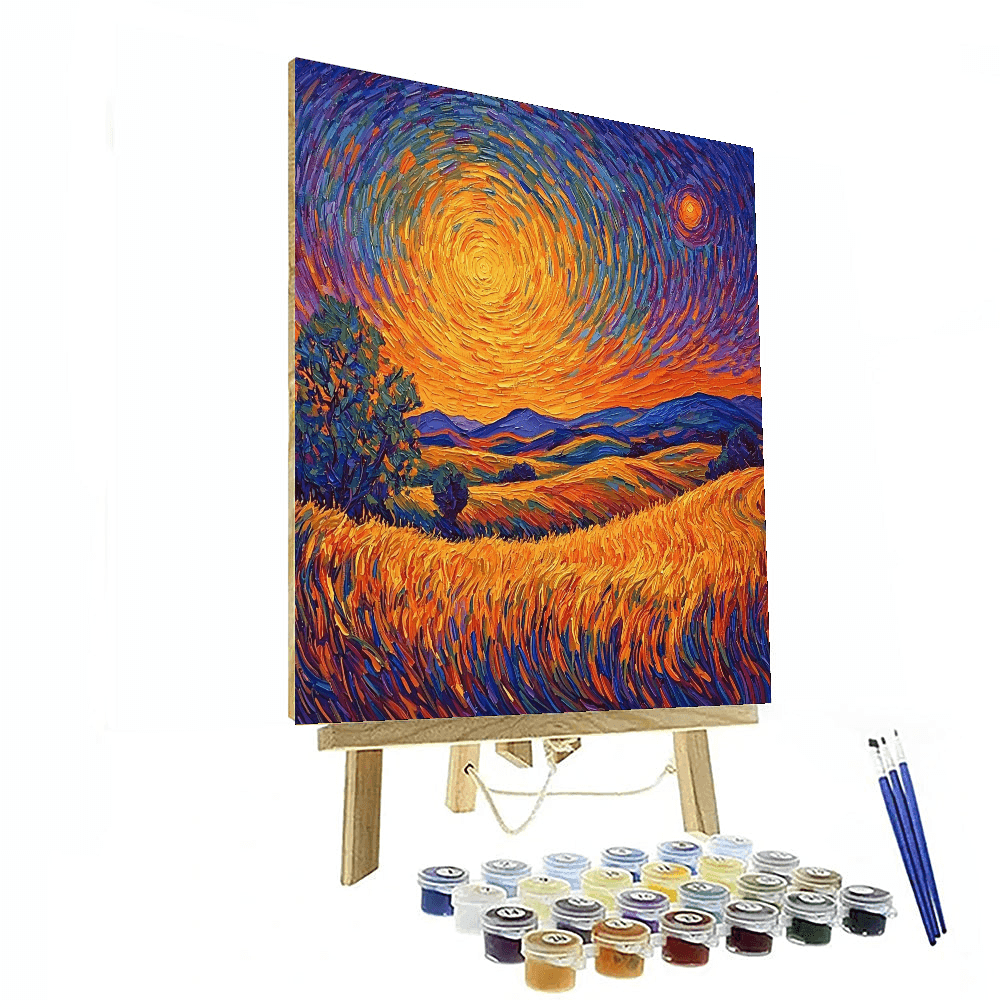 Vincent Van Gogh Inspired Sunset Over Fields  Paint By Numbers Kits