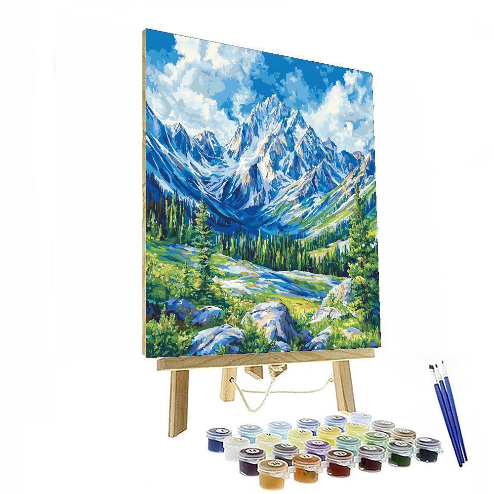 Georges Seurat Inspired Mystic Mountain Reverie  Paint By Numbers