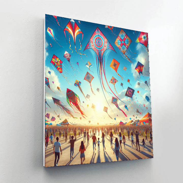 Playful Kite Festival Number Painting