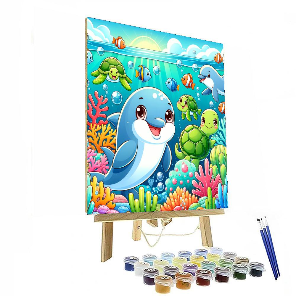 Colorful Coral Adventure Paint By Numbers Art