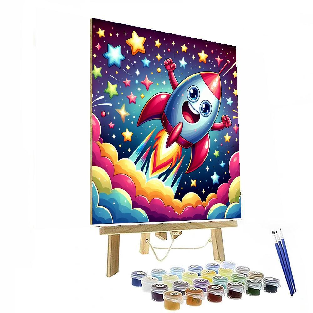 Excited Rocket DIY Paint By Numbers