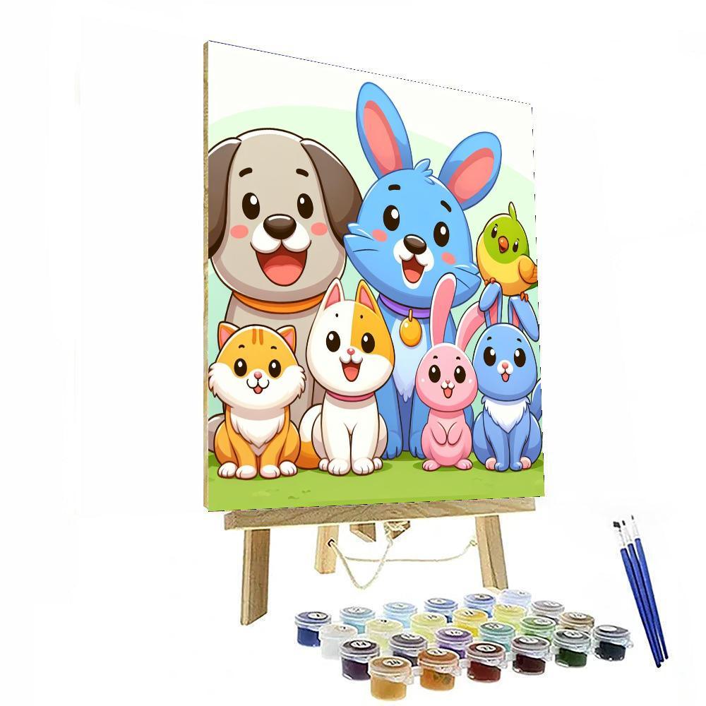 Merry Medley Of Pets Numbered Painting Kits