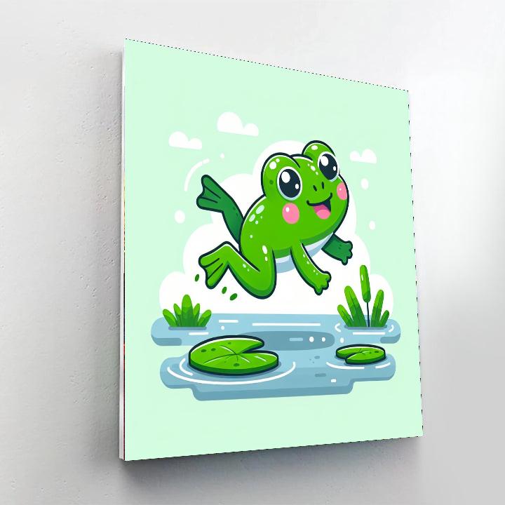 Energetic Frog Painting Number Kit