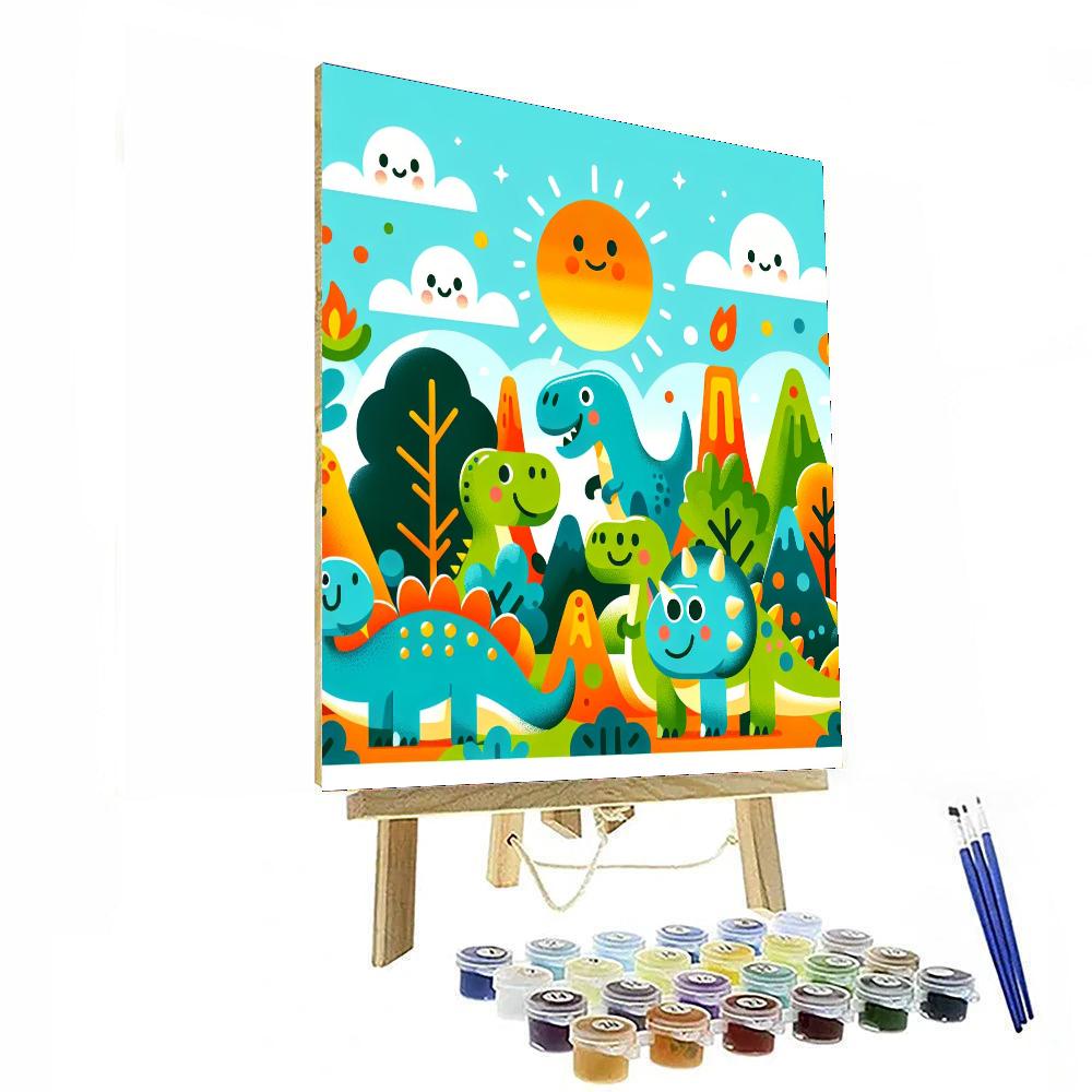 Cheerful Dino Days DIY Paint By Numbers
