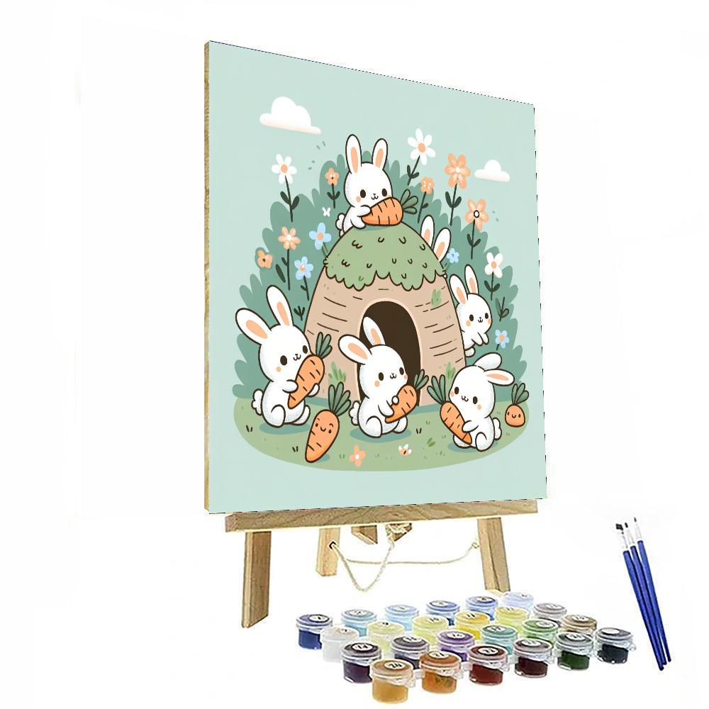 Bouncy Bunny Burrow Painting Number Kit