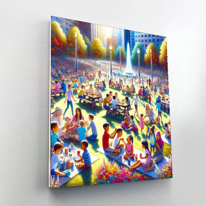 Joyful City Park Paint By Numbers Art