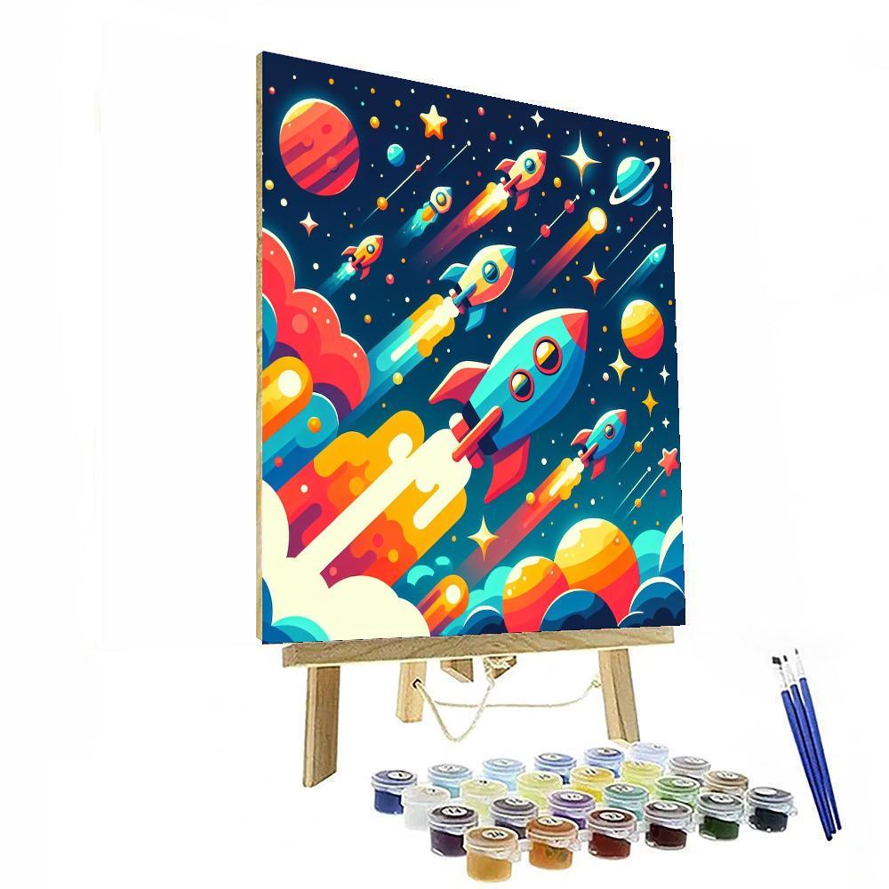 Rocket Racers: Cosmic Journey Paint By Numbers