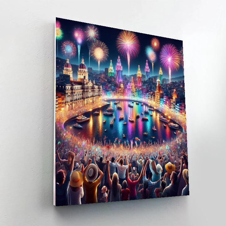 Valparaiso New Year’s Eve Fireworks DIY Paint By Numbers