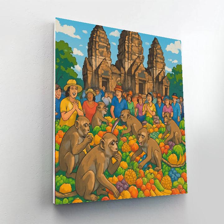 Lopburi Monkey Banquet Festival - Lopburi Paint By Numbers Kits