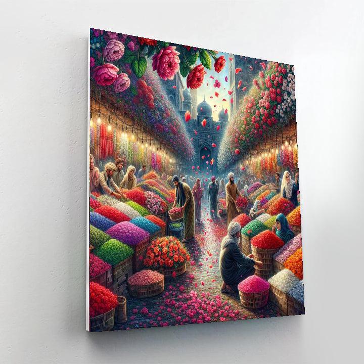 Vivid Flower Market Bazaar Paint By Numbers Kits