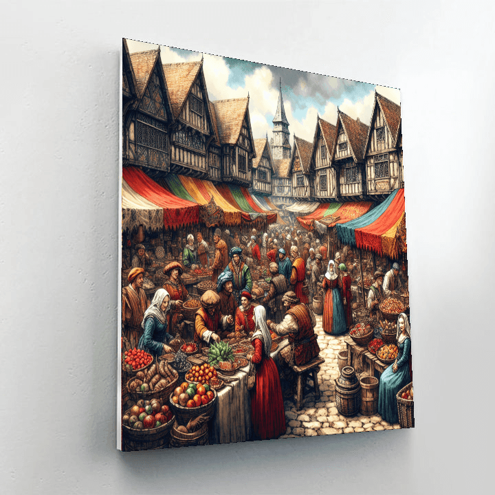 Medieval Market Day Paint By Numbers Kits