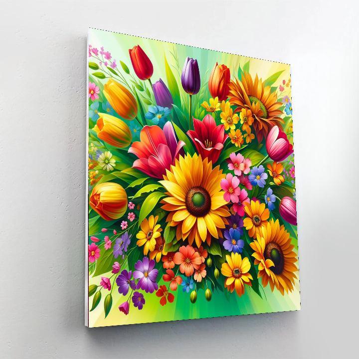 Festive Floral Celebration Number Painting