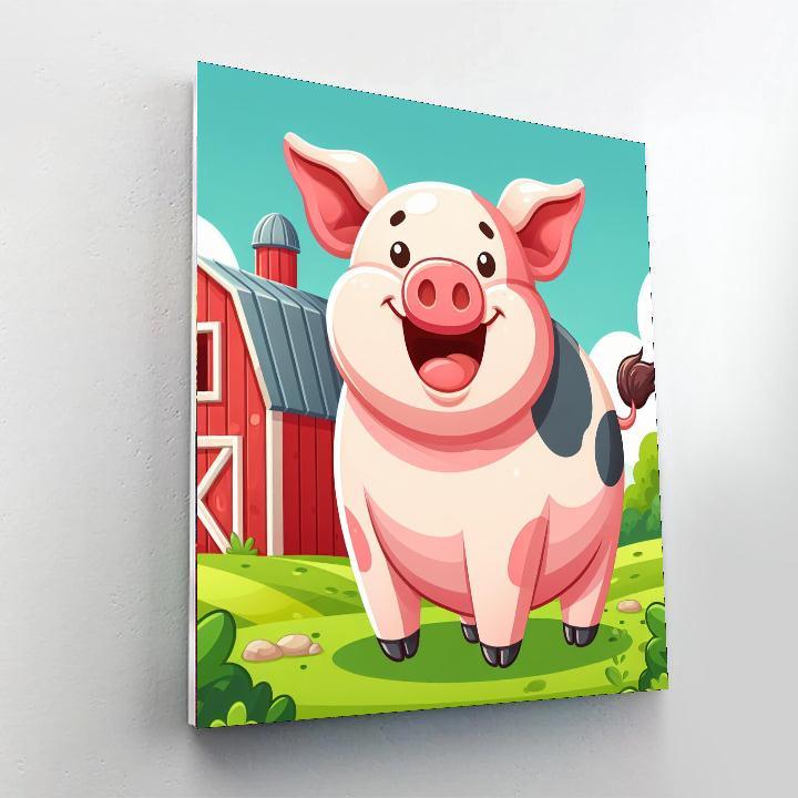 Happy Farm Animal Painting By Numbers Kit