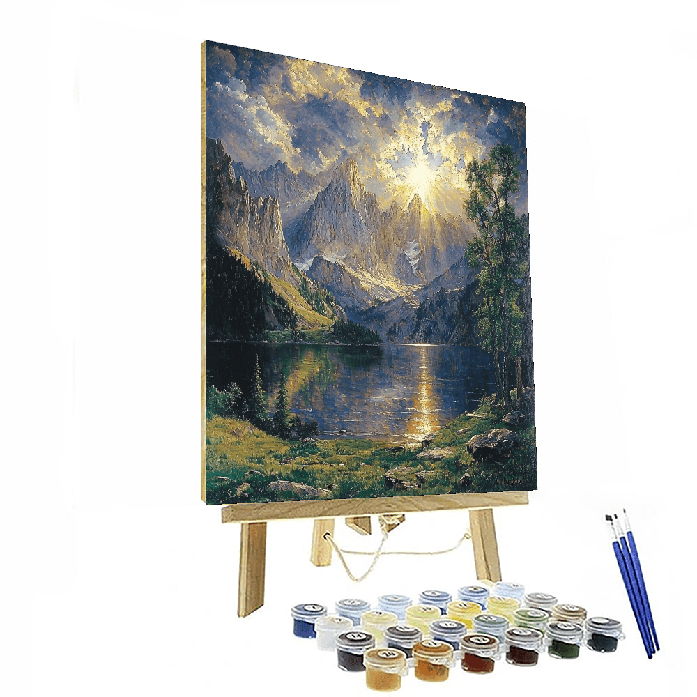 Albert Bierstadt Inspired Mystical Mountain Serenity - DIY Painting By Numbers Kit