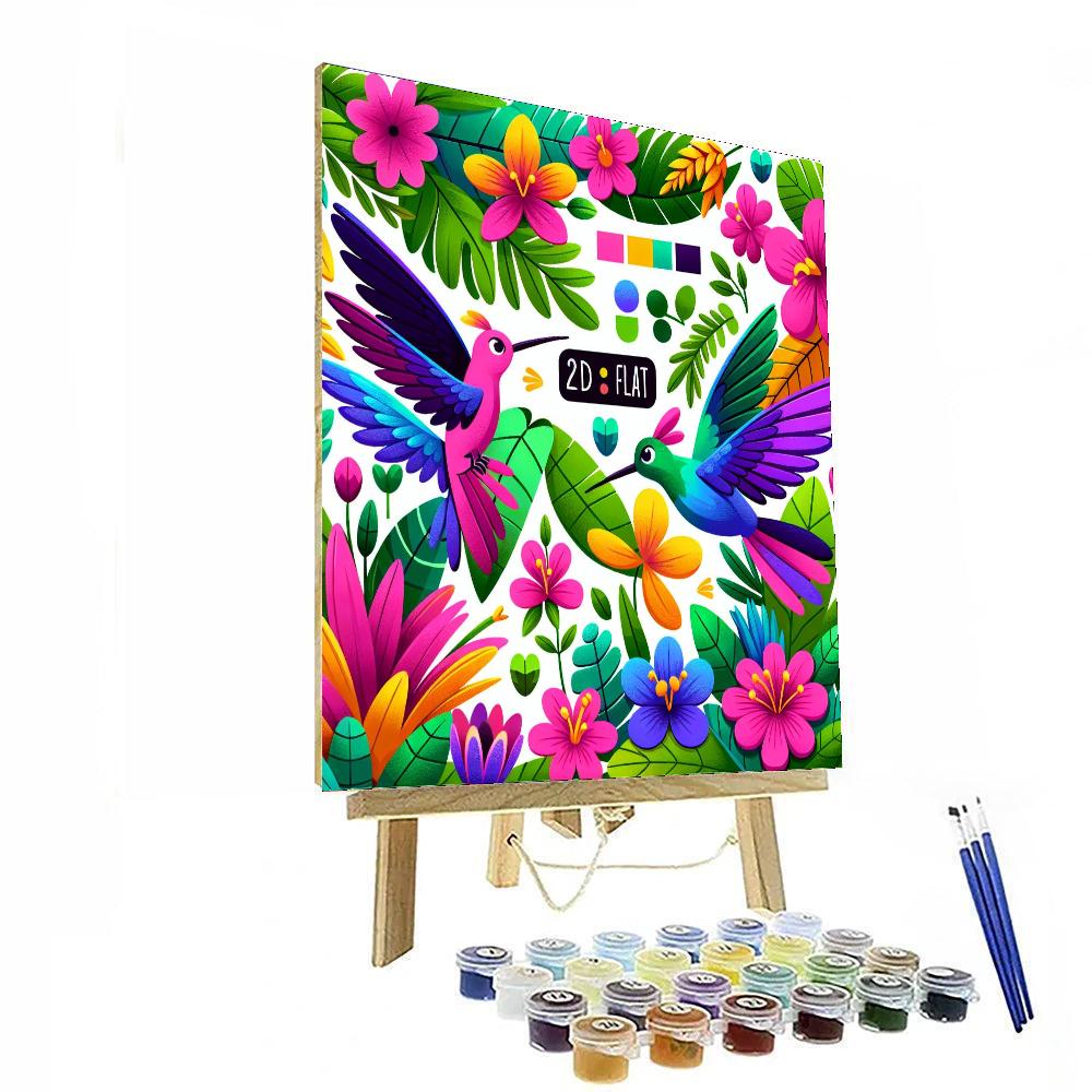 Harmonious Hummingbird Haven Number Painting