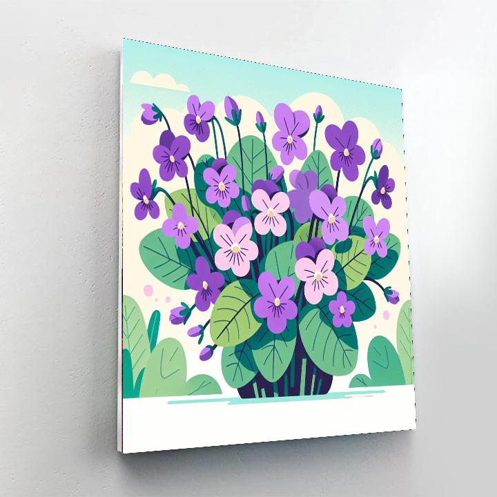 Vivacious Violets Paint By Numbers Art
