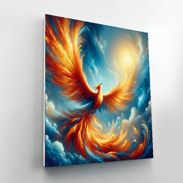 Mythical Phoenix Rising Number Painting