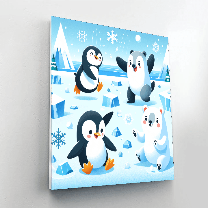 Penguins' Icecap Adventure Paint By Color